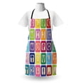 thumbnail image 3 of Cartoon Activity Apron, Colorful English Alphabet Blocks Balloon Letter Design, Unisex Kitchen Bib with Adjustable Neck for Cooking Gardening, Adult Size, Multicolor, by Ambesonne, 3 of 4