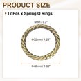 thumbnail image 2 of Uxcell 12pcs Spring O Rings 1 1/4"(32mm) Round Trigger Metal Snap Hook Circle Key Ring Clip Keychain for Bags Handbag Purses Keyring Buckle, Light Brown, 2 of 6