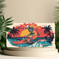 thumbnail image 6 of 1 Pcs 2D Flat License Plate Covers & Frames, Skeleton Surfing at Sunset For Decorative Front, Waterproof For Decoration Aluminum License Plate Covers & Frames Cover For Men Women, 12" X 6", 6 of 7