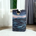 thumbnail image 6 of Yayeee Freestanding Laundry Hamper with Handle Collapsible Large Storage Basket for Clothes, Ocean Waves, 6 of 7