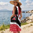 thumbnail image 2 of Garronmavis Couples Vacation Outfits Matching Sets Polyester Vacation Mens Lightweight Shirts Blouse and Womens Casual Dress Trinidad and Tobago Flag A-Line Sleeveless Sundresses, 2 of 7