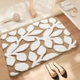 thumbnail image 6 of Aoznliie Bathroom Rugs, Leaf Pattern Soft Microfiber Bath Mat, 20x31 inch Non Slip Washable Absorbent Bath Rugs for Bathroom,Brown, 6 of 7