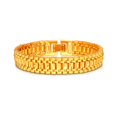 thumbnail image 1 of Pulsera U7 chapada en oro de 18 quilates, 12 mm de ancho, para hombre, 1 of 9