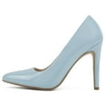 thumbnail image 2 of Delicious Shoes Women Stiletto High Heel Classic Pumps Pointed Toe SCHEME-S Sky Light Blue Patent 6.5, 2 of 5
