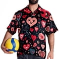 thumbnail image 4 of Valentine's Day Love Men's Short Sleeve Poplin Shirt, Casual Printed Button Down Top for Summer Beach, Spread Collar Unisex Beach Shirt, 4 of 6