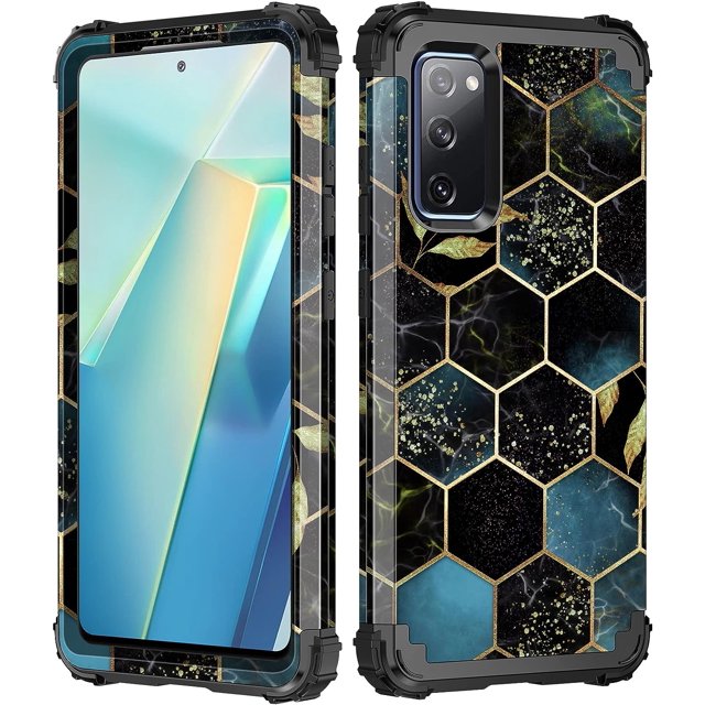 for Galaxy S20 FE 5G Case,Three Layer Heavy Duty Shockproof Protection Hard Plastic Bumper +Soft Silicone