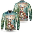 thumbnail image 3 of Merry Christmas Santa Reindeer Antlers Corgi Sleigh Xmas Winter Holiday All Over Print 3D Baseball Jacket Welsh Corgi Dog Lover Gifts Idea Bomber Jacket Softball - 00023, 3 of 6