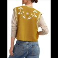 thumbnail image 3 of Chaleco de Vaquera, Atuendo Occidental para Mujer, Chaleco Bordado, Cárdigan Corto Sin Mangas, Top Bohemio. Platino L, 3 of 7