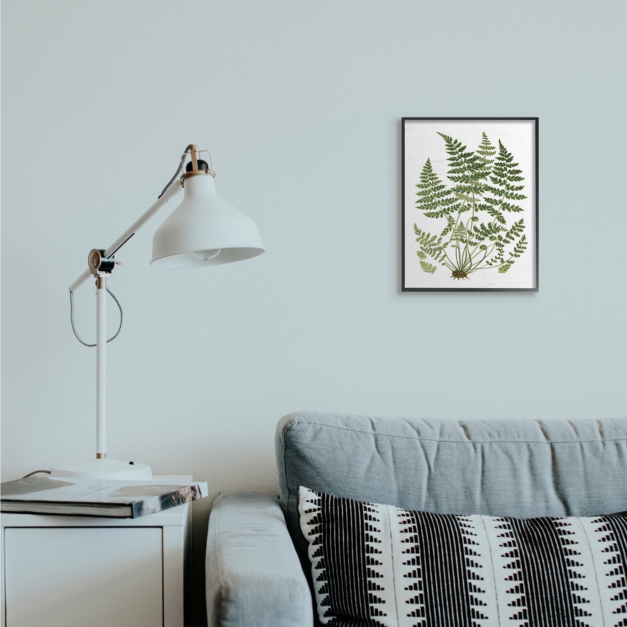 Stupell Industries Forest Botanicals Charming White Willow Greenery Black Framed, 11 x 14, Design by Lettered and Lined