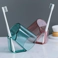 thumbnail image 3 of Pretty Comy Tumbler Wash Brush Cup Simple Home Toothbrush Rack Hook Mouthwash Cup Holder With Handle Punch-Free Plastic Bathroom Products Clear, 3 of 6