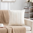 thumbnail image 5 of Decorative Square Throw Pillow Covers 18x18 Inch, Super Soft Chenille Pillows Farmhouse Fall Pillowcase for Living Room Bedroom Sofa Couch Cushion Cover White 45x45cm, 5 of 8