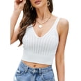 thumbnail image 1 of Mujeres Crop Tank Tops de punto con cuello en V acanalado chaleco corto Casual Tops Tomshoo Chaleco de mujer, 1 of 2