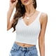 thumbnail image 1 of Mujeres Crop Tank Tops de punto con cuello en V acanalado chaleco corto Casual Tops Tomshoo Chaleco de mujer, 1 of 2