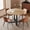 Oak&Brown-1, variant on 5 Piece Dining Table Set for 4, 43.31" Round X-Shaped Base Kitchen Table with Upholstered Chairs, Modern Dinette Set for Breakfast Nook, Dining Room(Walnut Table&4 Grey Chairs)