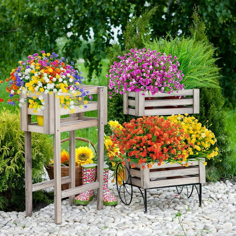Scidweet 24 Bundles Artificial Flowers Outdoor, Faux Fake Flowers Plastic  Floral Plants Spring Summer Decoration for Outside Home Patio Garden Decor,  ...