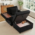 thumbnail image 2 of Muumblus Accent Chair with Storage Ottoman & Side Table, Cozy Lounge Chair with USB, Modern Single Sofa Armchair for Living Room, Black Corduroy, 2 of 11