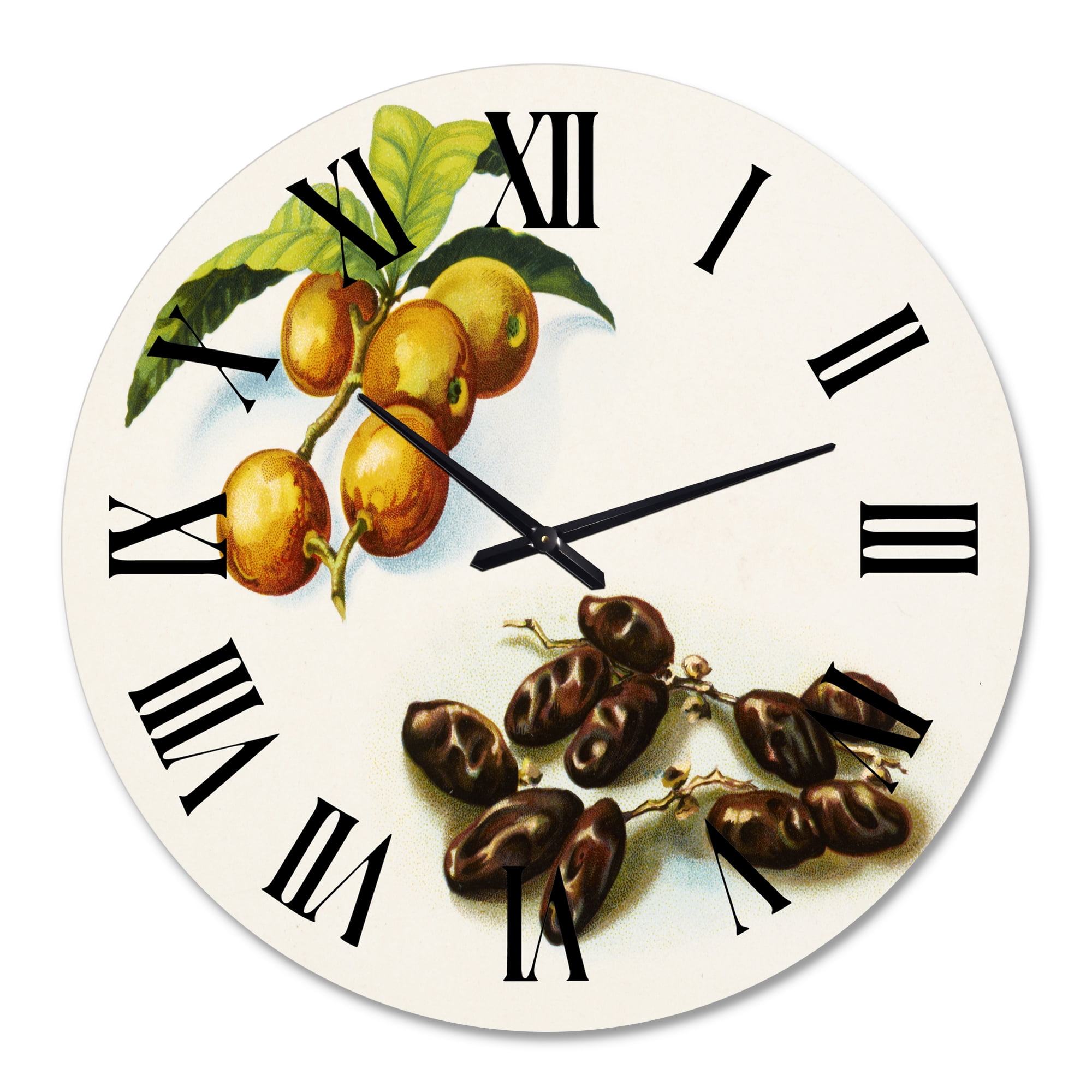 Designart 'Vintage Fruits Iv' Farmhouse Wall Clock