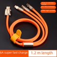 thumbnail image 3 of Cable de datos trenzado de carga ultrarrápida de 100 W, uno a tres, regalo, cable de carga flash tres en uno, cable de carga de 6 A, 3 of 4