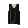thumbnail image 5 of Ohufall Solid Color Tank Tops for Men Imitation German Velvet Wool Silk Top V Neck Seamless Thick Warm Undershirt, 5 of 5
