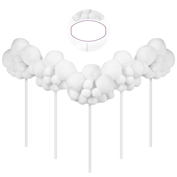 LULULION 5Pcs White Cloud Shape Cake Decorative Toppers for Party Birthday Dessert Decoration