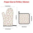 thumbnail image 2 of Cauagu Rose Flowers Print Oven Mitts and Pot Holders 4 pcs Set,Extra Thicken Long Kitchen Oven Glove Potholders BBQ Gloves-Oven Mitts and Pot Holders(11 Inch), 2 of 6