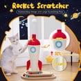 thumbnail image 4 of PEQULTI Rocket Design Cat Scratching Post, 24.8 Inches, Great Cat Scratching Structure for Indoor Cats with Cat Toy, Blue & White, 4 of 15