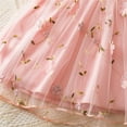 thumbnail image 6 of QTOCIO Toddler Girls Dresses, Baby Girl Summer Clothes, Girls' Summer New Short Sleeve Ruffled Round Neck Lace Embroidery Mesh Princess Bow Skirt, Pink, 2 Years, 6 of 8