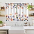 thumbnail image 2 of Spring Floral Kitchen Curtains Window Panels, Elegant Flowers Farmhouse Botanical Insulated Window Treatment Curtain, Grommet Curtains for Bedroom/Living Room/Bathroom, 2 Piece 52"Wx72"L, 2 of 8