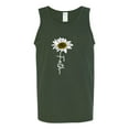 thumbnail image 2 of Wild Bobby, Faith Flower Script Inspirational/Christian Men Graphic Tank Top, Forest Green, Small, 2 of 6