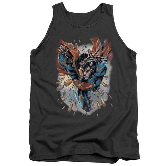 Superman Within My Grasp Adult Tank Top Charcoal