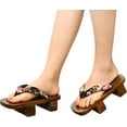 thumbnail image 2 of Men's Stage Performance Geta Japanese Wooden Slippers Clogs Flip Flops Sandals Shoes（40 feet style 2）, 2 of 5