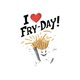 thumbnail image 2 of 1pc Women'S Casual Crew Neck T-Shirt with "I Love Fries Day" Print, Polyester Knit Fabric, Medium Stretch, Geometric Pattern, All-Season Comfort Fit, 2 of 6
