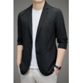 thumbnail image 3 of Traje de hombre pequeño casual primavera verano 2024 ultrafino corte entallado solo oeste ropa de protección solar cárdigan waffle, 3 of 5