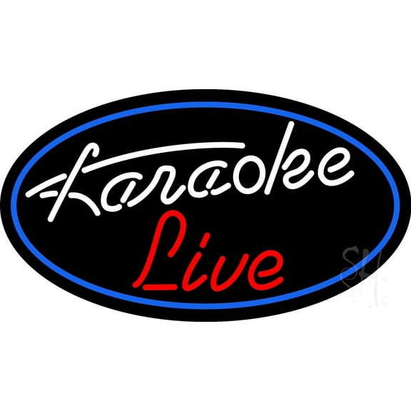 Cursive Karaoke Live LED Neon Sign 20" Tall x 37" Wide - inches Black Square Cut Acrylic Backing, with Dimmer - Premium built indoor Sign for Studio, Club, Home dcor, Event, Workshop, Storefront.
