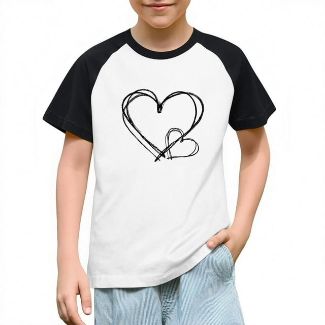 Blusas y camisas de manga corta con cuello redondo para niños y niñas, blusa de manga corta con estampado de cuello redondo