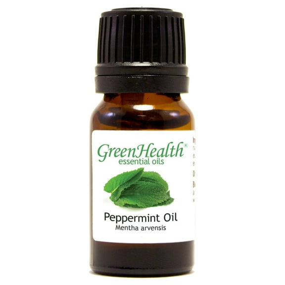 Peppermint Essential Oil - 1/3 fl oz (10 ml) Glass Bottle w/ Euro Dropper - 100% Pure Essential Oil by GreenHealth