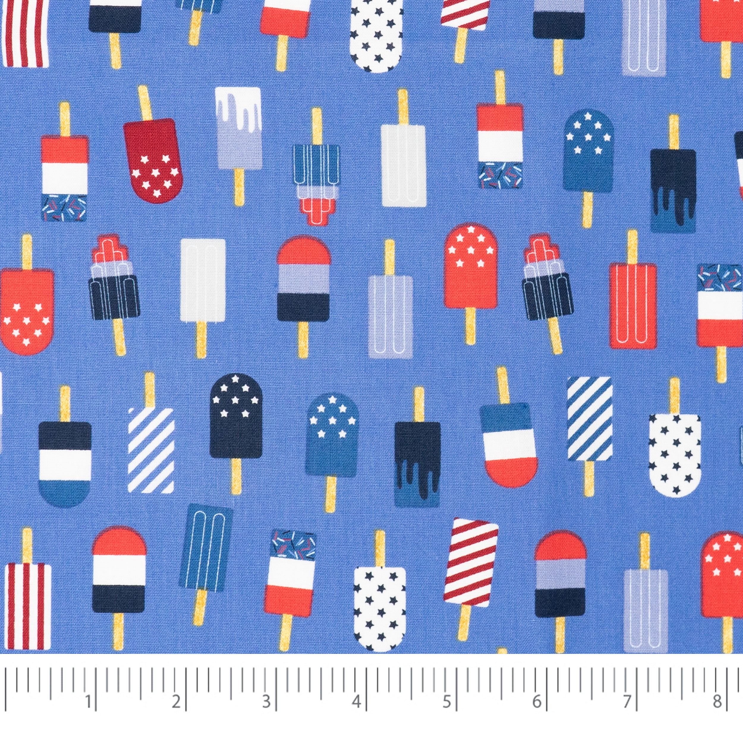 Singer, 100% Cotton, Patriotic Popsicles Allover, Cut by Yard