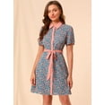 thumbnail image 2 of INSPIRE CHIC Robe Chemise à Manches Courtes avec Ceinture et Col Contrasté pour Femmes, 2 of 6