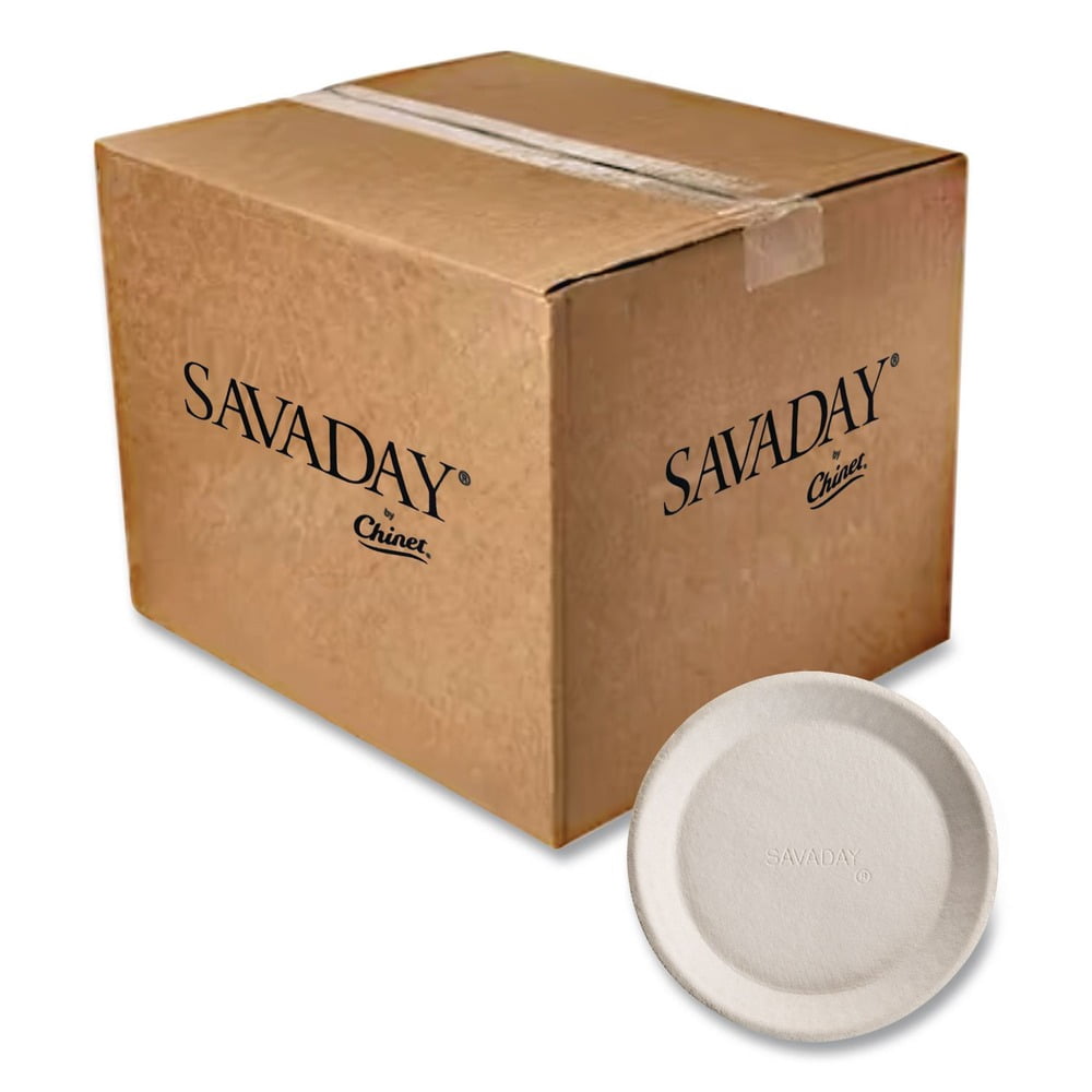 Chinet Savaday Molded Fiber Plates 10 Inches White Round 10117