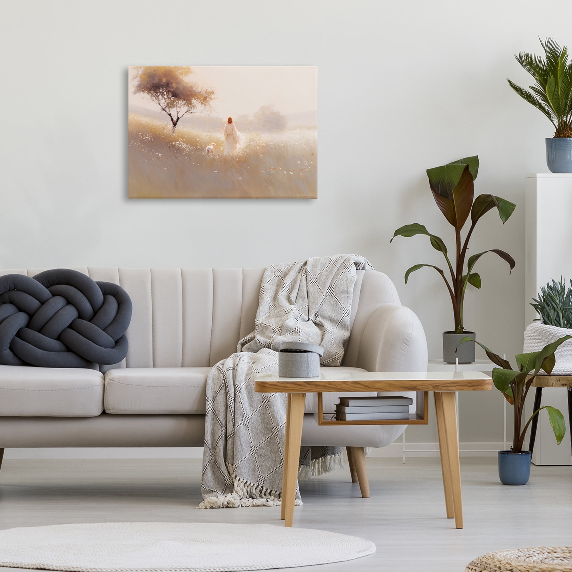 Stupell Industries Spiritual Shepherd & Lamb Canvas Wall Art, design by Jacky Ngan