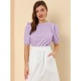 thumbnail image 3 of Día De San Patricio Blusa De Manga Corta Con Hombros Descubiertos Y Volantes Sin Cuello Con Volantes En La Espalda Para Mujer Morado claro S, 3 of 6