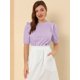 thumbnail image 3 of Día De San Patricio Blusa De Manga Corta Con Hombros Descubiertos Y Volantes Sin Cuello Con Volantes En La Espalda Para Mujer Morado claro S, 3 of 6