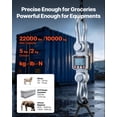 thumbnail image 2 of VEVOR Digital Crane Scale, 22000 lbs/10 T Max Capacity, Heavy Duty Industrial Hanging Scale with Cast Aluminum Case & LCD Display, 5 lbs Division & 3 Unit Switch, Remote Control for Garage Factory, 2 of 9