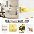 thumbnail image 4 of Square Privacy Door Levers Keyless Chrome Door Handle Indoor Door Handles Interior Bed/Bath Door Lever Handleset Reversible for Left Right Sided Doors, 4 of 7