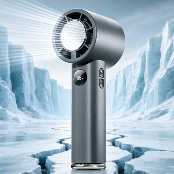 Portable Handheld Ice Cooling Fan With Semiconductor Cooling Plate – USB Rechargeable Personal Air Conditioner for Outdoor, Travel & Summer Relief