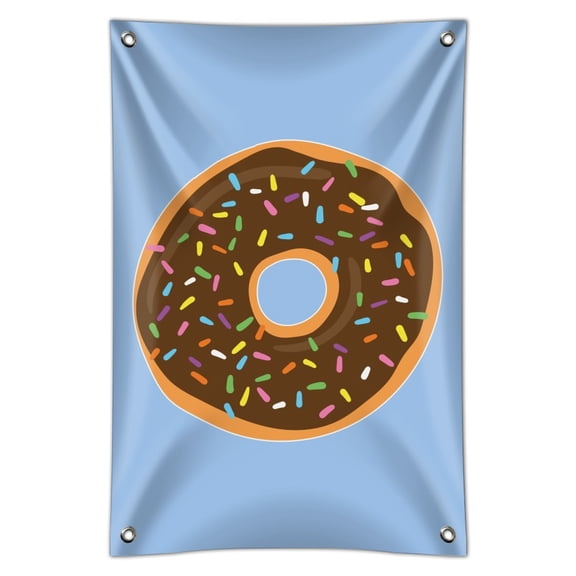 Cute Donut with Sprinkles Chocolate Icing Home Business Office Sign