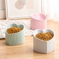thumbnail image 3 of Cuenco de cerámica para gatos con boca oblicua y protección para el cuello y las patas altas, cuenco para comer y beber comida para gatos, antigolpes y antibarbilla negra, 3 of 6