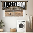 thumbnail image 5 of Funny Laundry Room Valance Kitchen Curtains 52Wx18H Inch Rod Pocket Vintage Farmhouse Black Short Curtains Art Printed Rustic Wooden Living Room Bedroom Window Drapes Treatment Fabric 1 Panel, 5 of 5