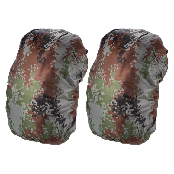 Uxcell 45-55L Waterproof Rucksack Cover, 2 Pack Backpack Rain Cover, L, Digital Camo