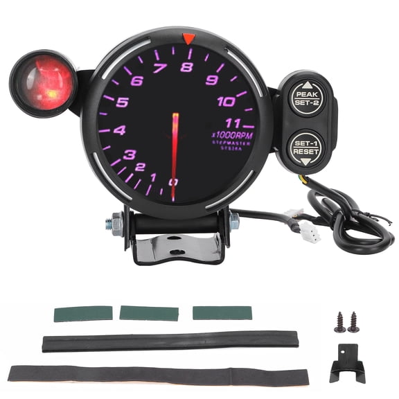 BIMZUC 3.15in 80mm Car Tachometer RPM Gauge Meter 7 Color LCD Electronic Auto Instrument Display Modification Accessory for 1-8 Cylinder 12V Gasoline Vehicles, Multicolor [cite: 11]